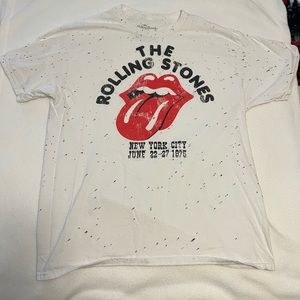 Retro The Rolling Stone New York City 1975 T Shirt   White
